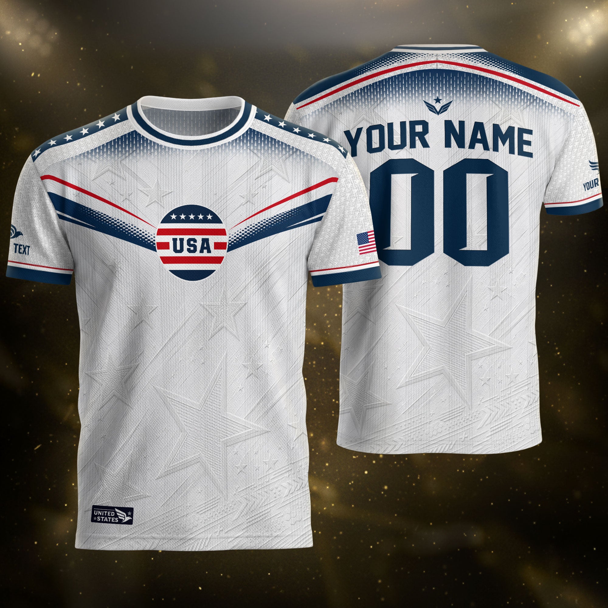 Personalized USA White Soccer Jersey - Custom Name & Number Patriotic Sports Gear