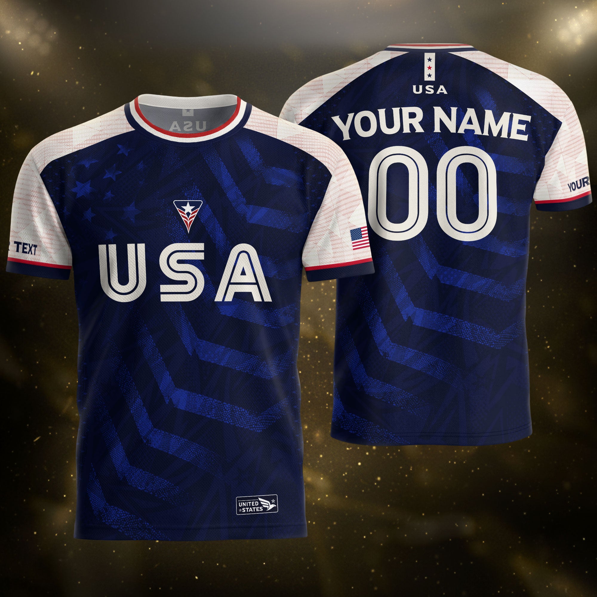 Custom Dark Blue USA Soccer Jersey - Personalized Name & Number American Sports Gear