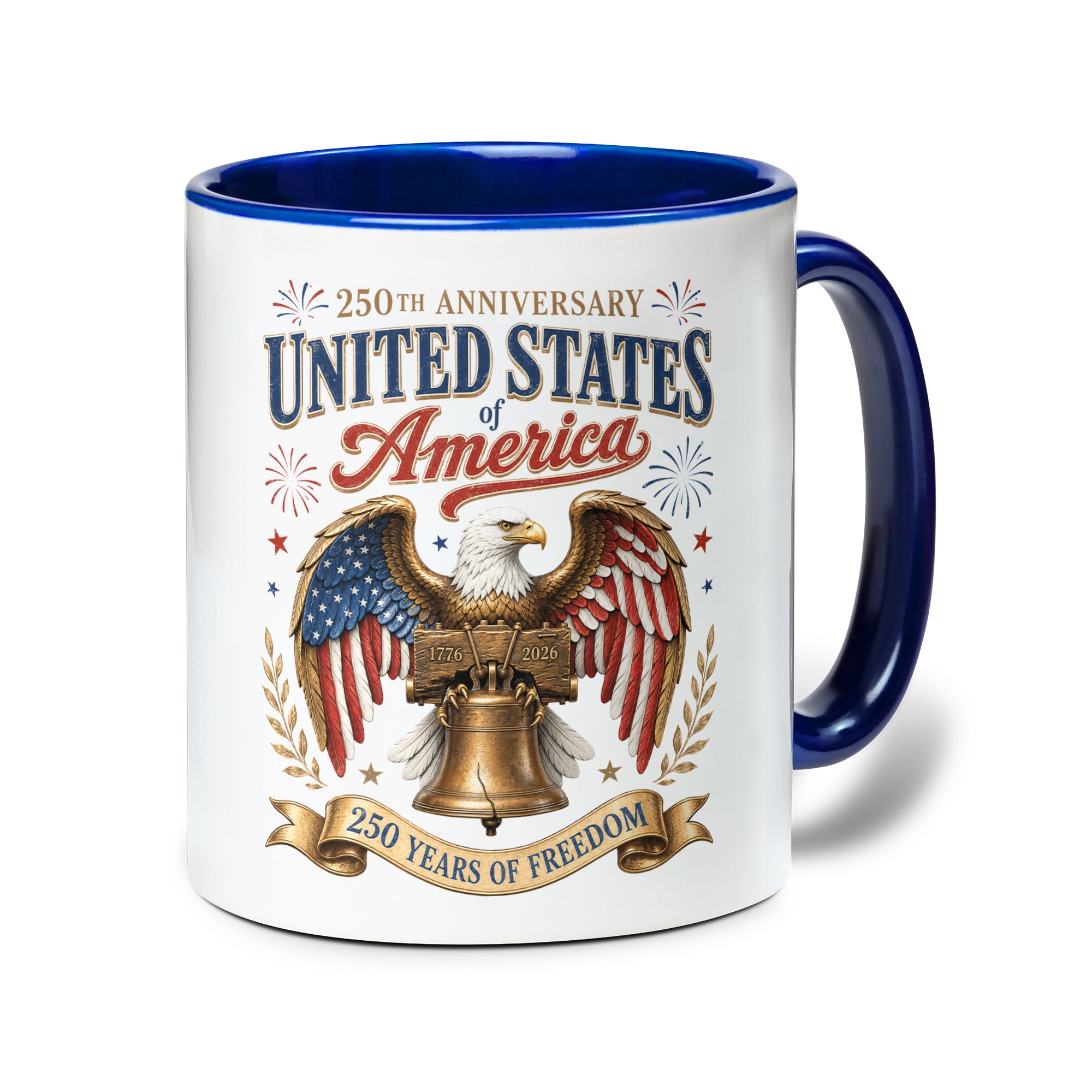 United States Accent Mug American Eagle Liberty Bell Patriotic 1776 2026 Cup