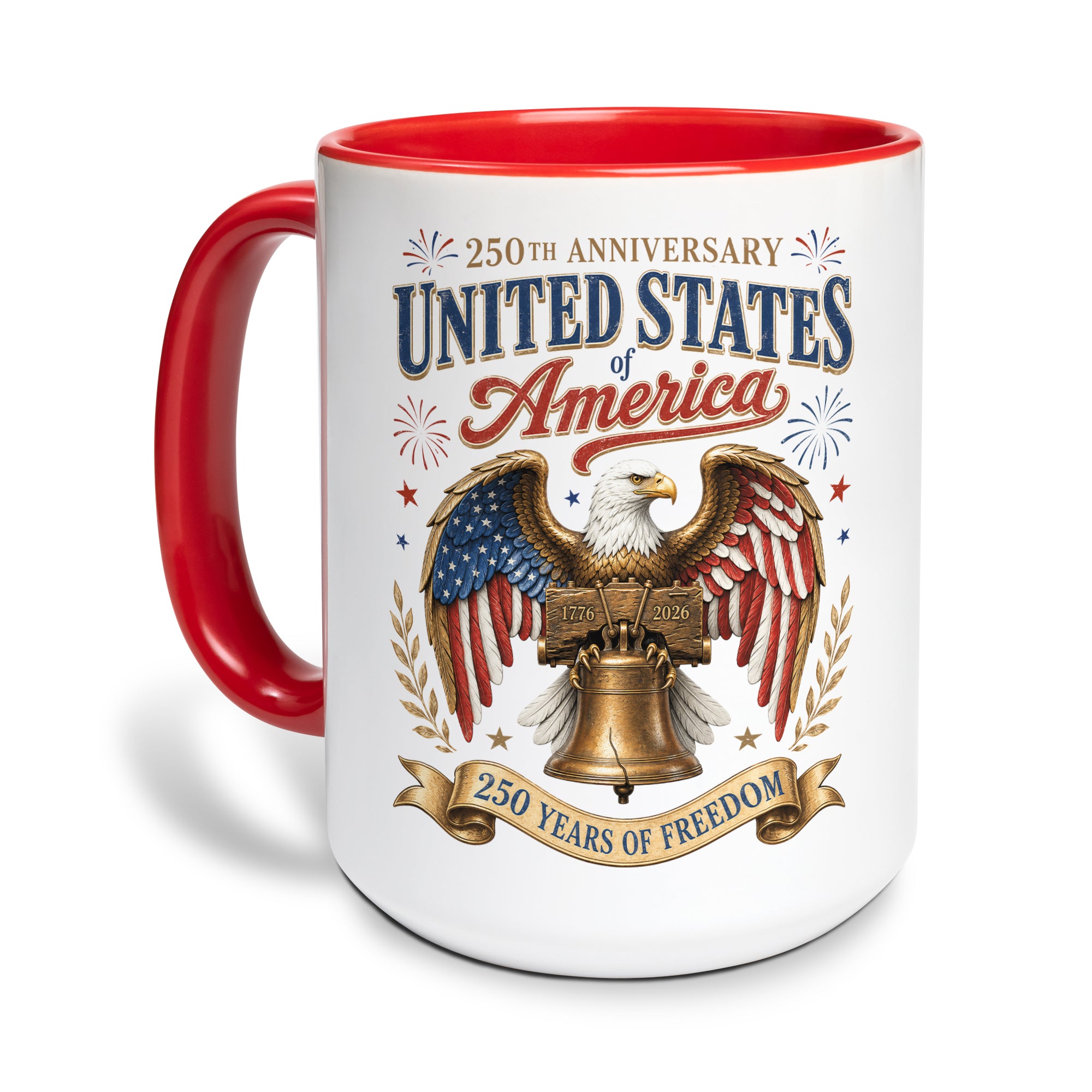 United States Accent Mug American Eagle Liberty Bell Patriotic 1776 2026 Cup