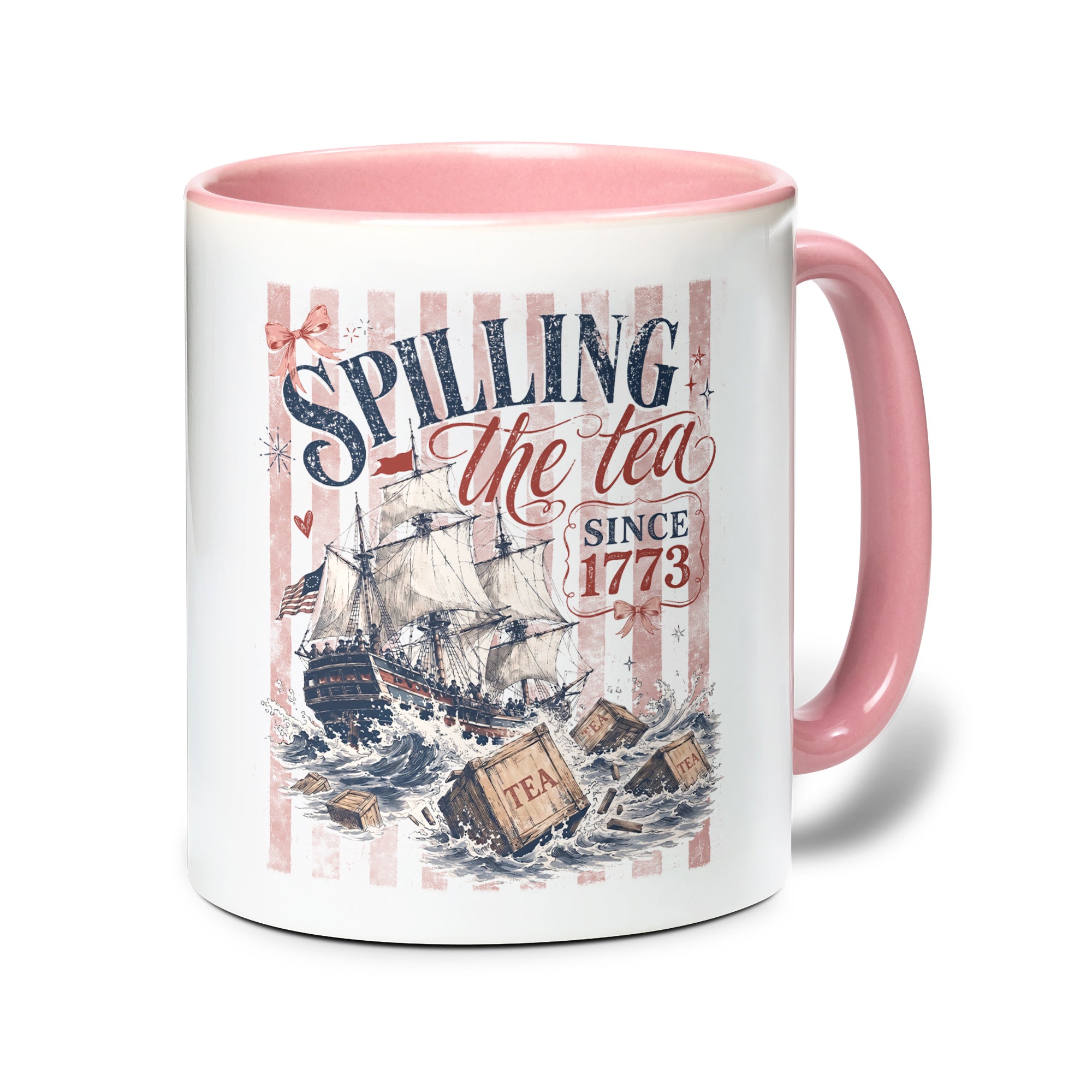 Patriotic Spilling The Tea Since 1773 Accent Mug Gift For American History Lovers
