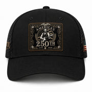 Lincoln Leather Patch Hat America's 250th Anniversary 1776-2026 Patriotic Trucker Cap