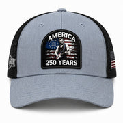 Lincoln Guitar Patch Hat America 250 Years 1776-2026 Patriotic Trucker Cap Mesh Back