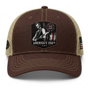 Lincoln Guitar 250th Anniversary Brown Hat 1776-2026 USA Patriotic Trucker Cap