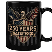 250 Years of Freedom Mug Patriotic American Eagle 1776-2026 US Flag Shield Ceramic Gift
