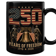 250 Years of Freedom Mug Liberty Bell Patriotic 1776-2026 Revolutionary Soldier Ceramic Cup