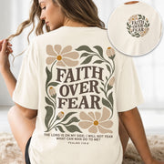 Faith Over Fear Shirt Christian Women T-Shirt Wildflower Floral Psalm 118:6 Verse Tee - Rust Field Wear