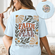 Faith Over Fear Christian Shirt Floral Bible Verse Women T-Shirt Psalms 118:6 Tee - Rust Field Wear