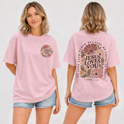 Jesus Loves You Vintage Floral 1 John 4 19 Scripture Christian T Shirt Apparel Women