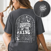 Daughter Of The King Shirt Wildflower Butterfly 2 Corinthians 6 18 Christian Graphic Tee - Rust Field Wear