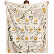 God Says You Are Blanket Boho Daisy Scripture Floral Soft Flannel Throw Blanket