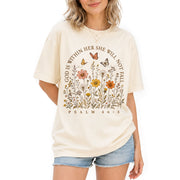 God Is Within Her She Will Not Fall Shirt Butterfly Christian Psalm 46 5 Graphic Tee