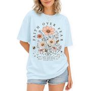 Faith Over Fear Shirt Wildflower Daisy Christian Psalm 118 6 Bible Verse Graphic Tee