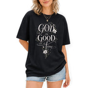 God Is Good Shirt Floral Lily Cross Christian Women Faith Quote Elegant Graphic Tee