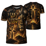 I Cant But I Know A Guy Lion Warrior Cross Christian 3D Graphic Crewneck Shirt Men