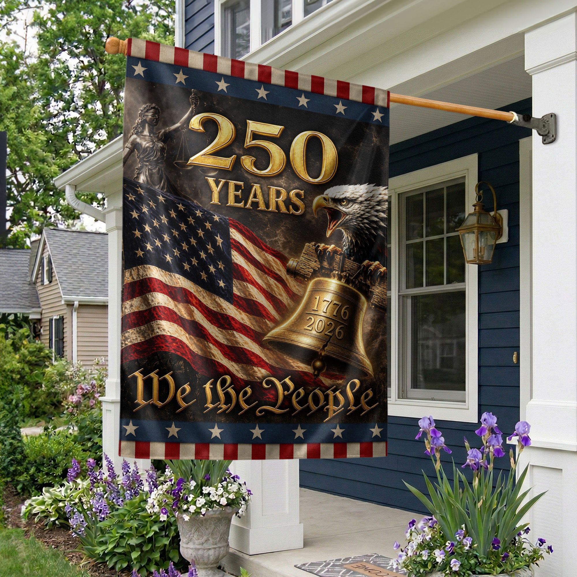 250th Anniversary USA House Flag 1776-2026 Bald Eagle We the People Patriotic Banner