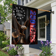 250 Years of Freedom House Flag Eagle Liberty USA Patriotic Banner