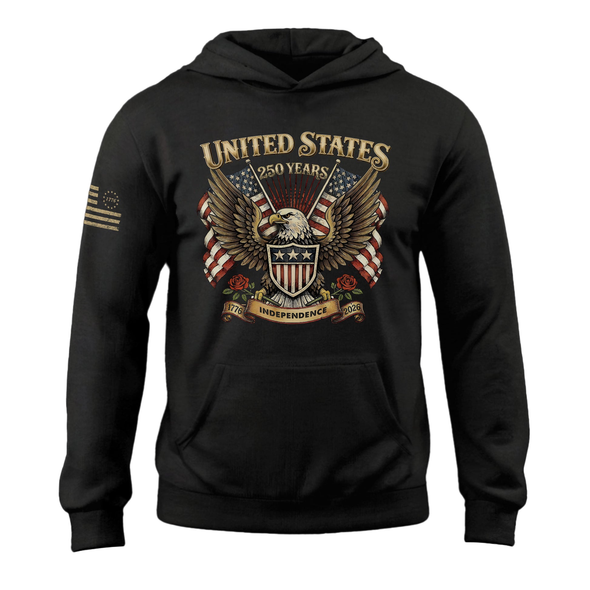 USA 250th Anniversary Hoodie 1776–2026 Historic Voyage Freedom Heritage - Rust Field Wear
