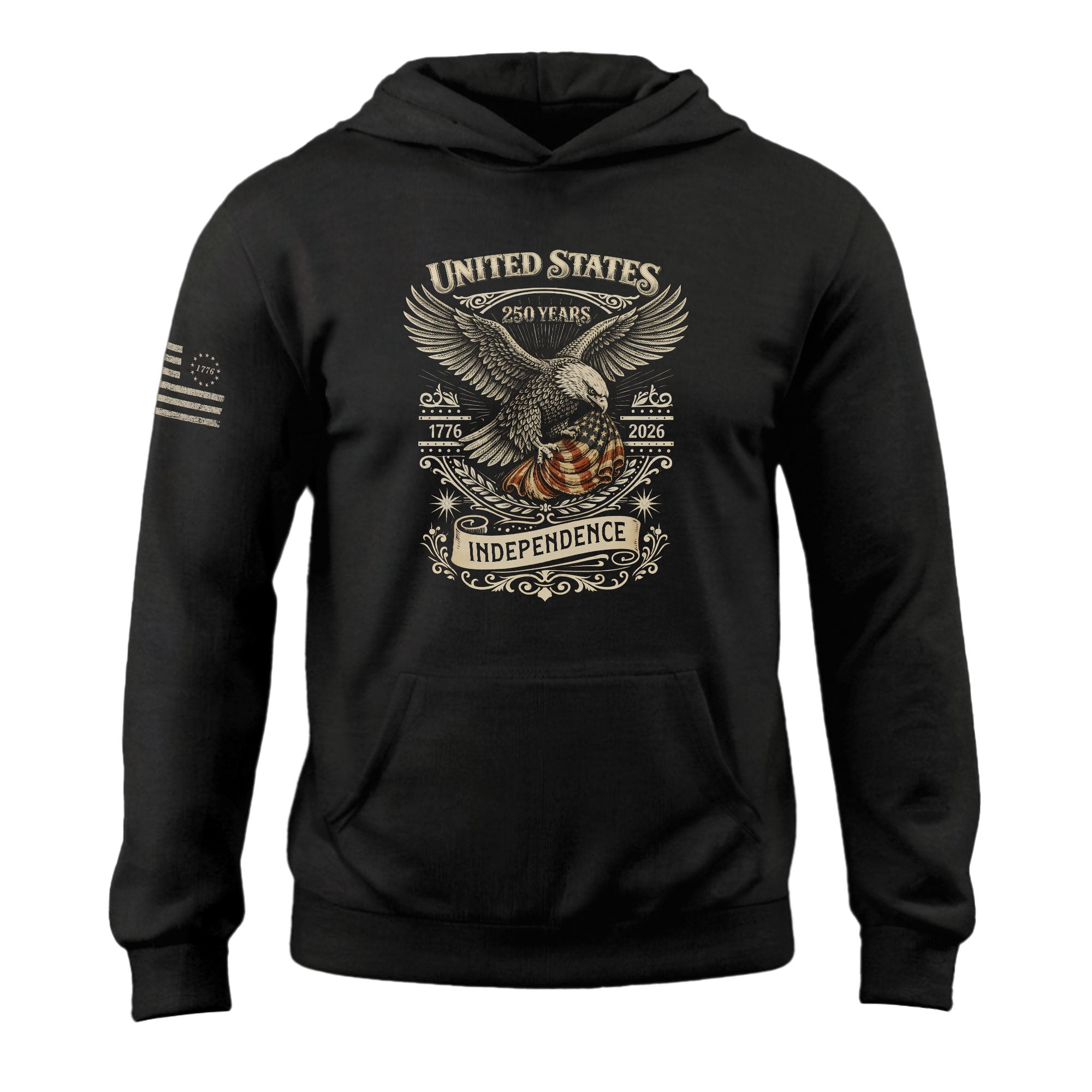 USA 250th Anniversary Hoodie 1776-2026 American Flag Patriotic Mens Hoodie