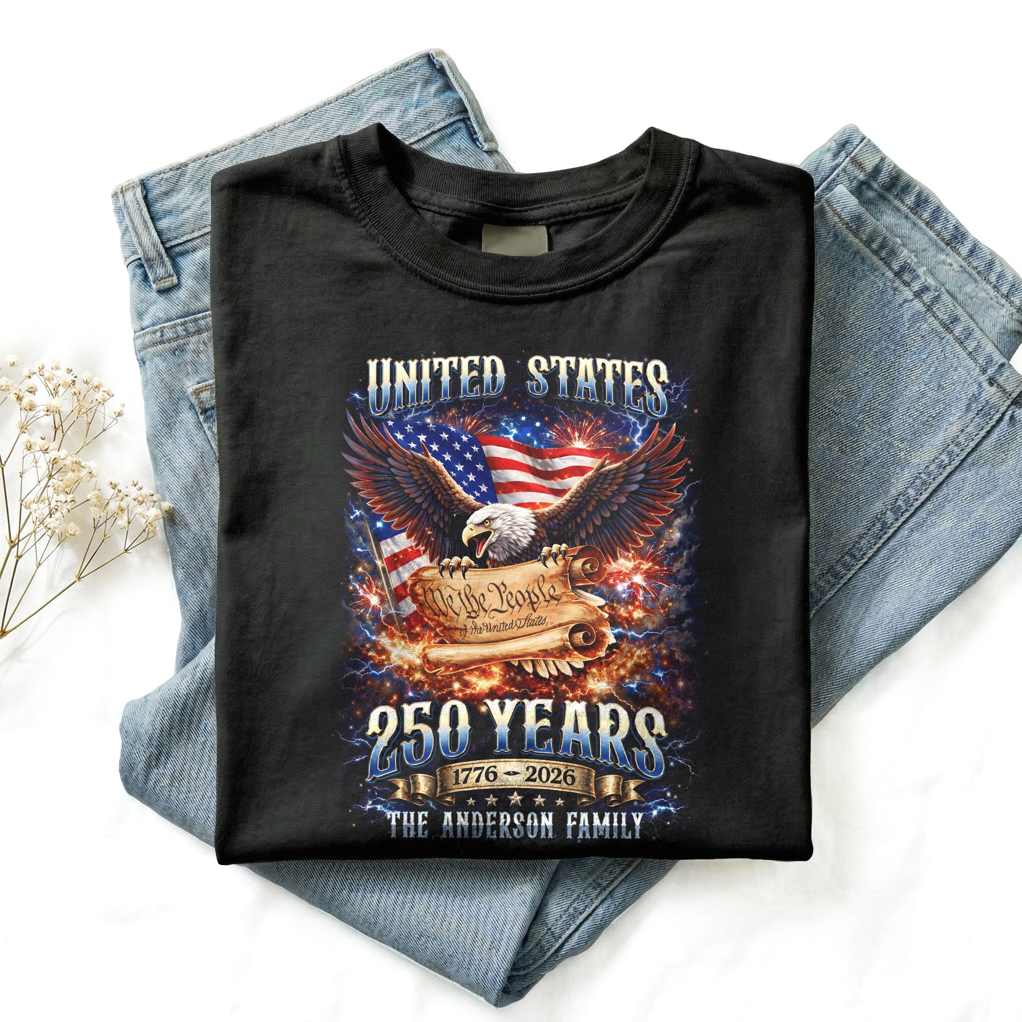 United States 250th Anniversary Shirts Personalized Custom Family Name Group Apparel
