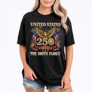 Golden Eagle Holiday Graphic Tee Customized Custom Family Name United States Group Shirts