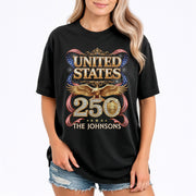 Eagle Crown Holiday Graphic Tee Customized Custom Family Name United States Shirts