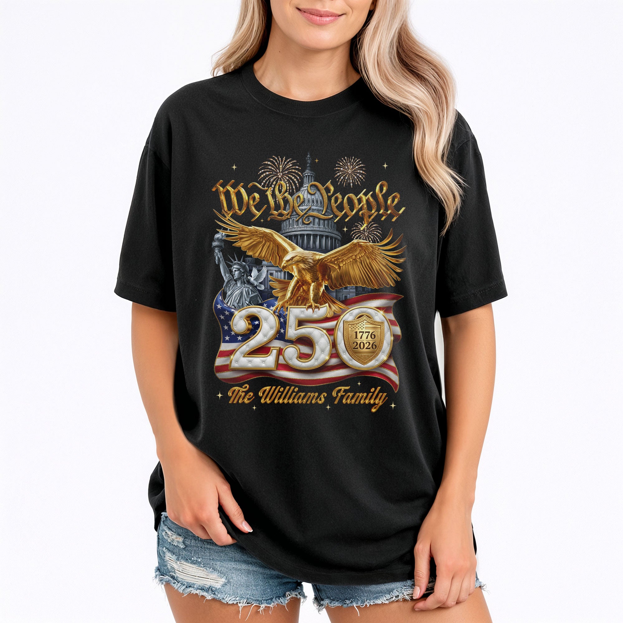 We The People Heritage Apparel Customized Custom Family Name United States Shirts
