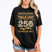 Majestic Eagle Fireworks Holiday Graphic Tee Customized Custom Family Name United States Shirts