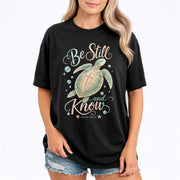 Be Still And Know Shirt Sea Turtle Cross Ocean Christian Psalm 46 10 Faith Graphic Tee
