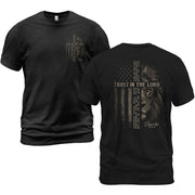 Trust In The Lord Lion Christian Shirt Proverbs 3:5-6 Faith Patriotic Graphic Tee