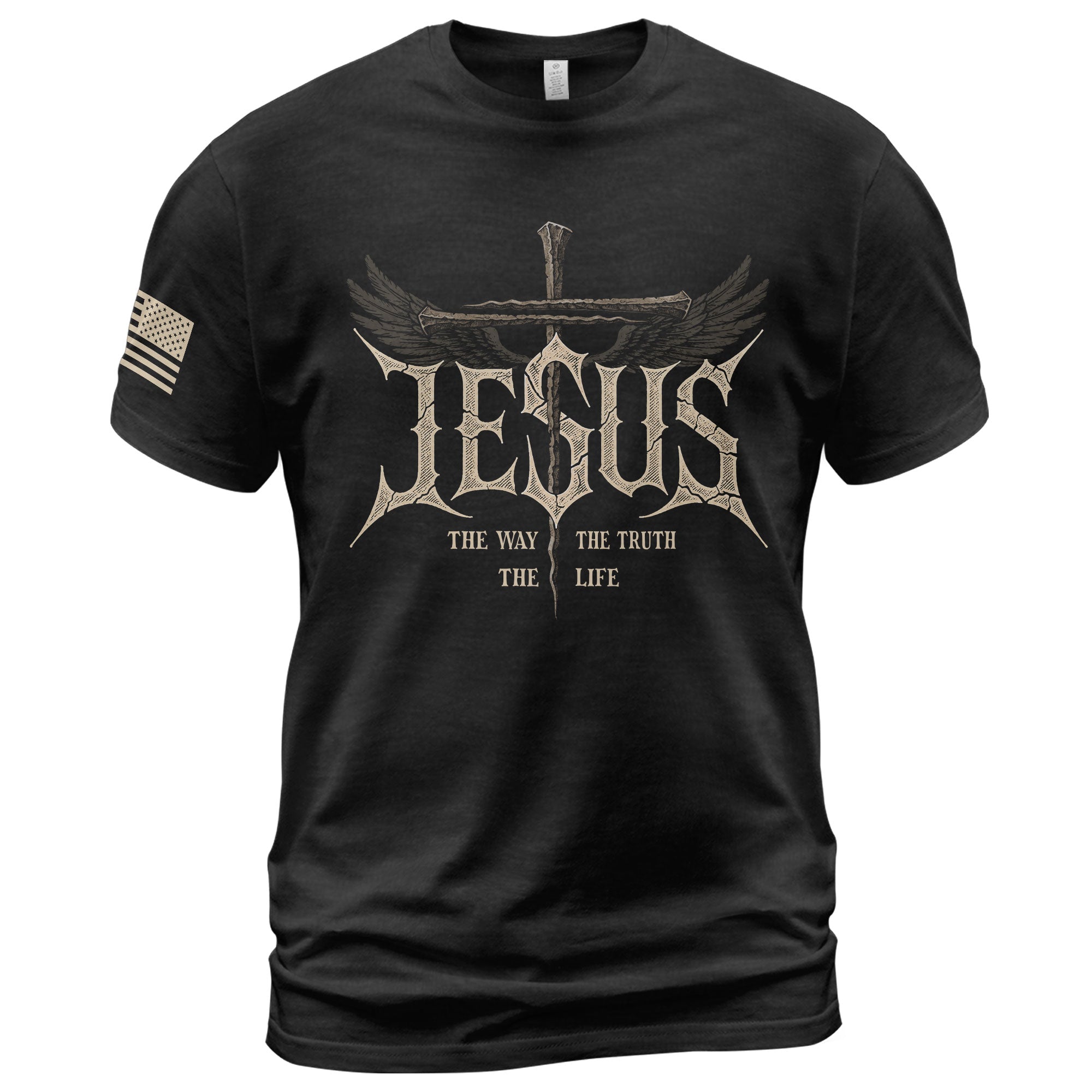Jesus The Way The Truth The Life Shirt Patriotic Christian Cross Graphic Tee Faith