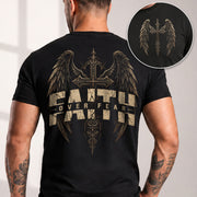 Faith Over Fear T Shirt Christian Angel Wings Cross Religious Apparel Tee Top Unisex