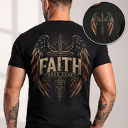 Faith Over Fear T Shirt American Flag Wings Cross Religious Apparel Tee Top Unisex