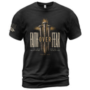 Faith Over Fear Shirt Christian Cross Psalms 118 6 Bible Verse Graphic Tee Vintage