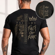 Faith Over Fear Crown Lion Psalms 118 6 Christian T Shirt Apparel Top Unisex Clothing - Rust Field Wear