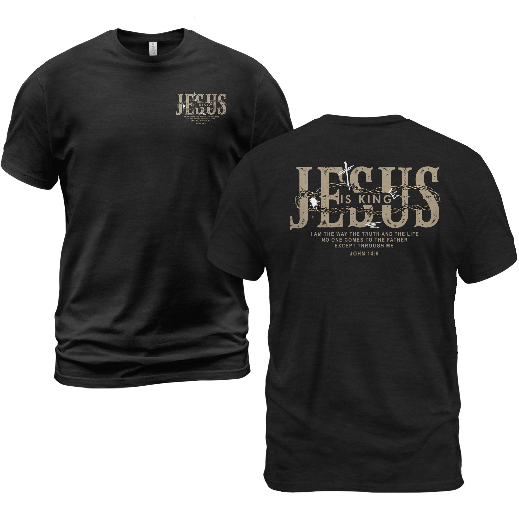 Jesus Is King T Shirt Christian John 14 6 Bible Verse Cross Vintage Religious Tee