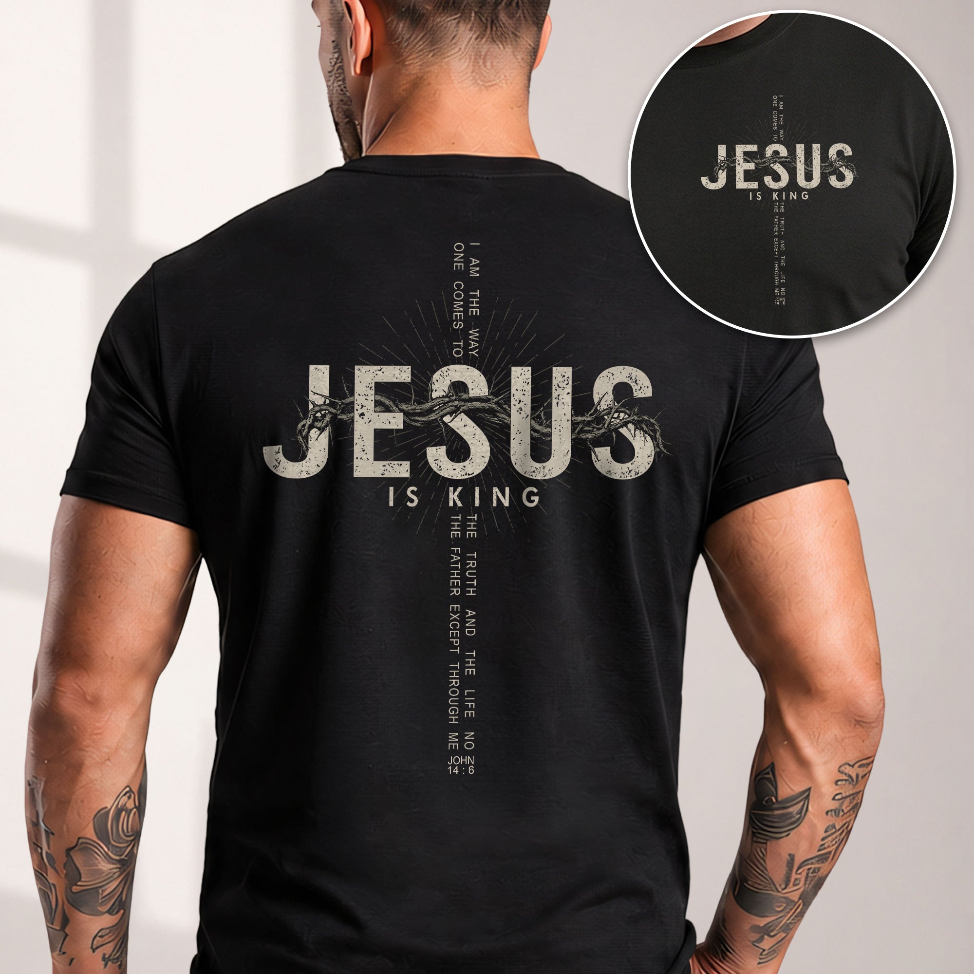 Jesus Is King T Shirt Christian Cross Bible Verse Vintage Religious Faith Graphic Tee - Rust Field Wear