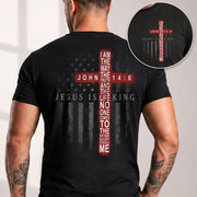 Jesus Is King T Shirt Christian Cross John 14 6 American Flag Religious Faith Tee - Rust Field Wear
