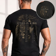 Jesus Is King T Shirt Christian Lion Cross John 14 6 Bible Verse Religious Tee Apparel - Rust Field Wear