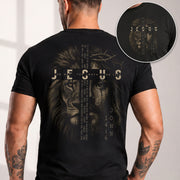 Jesus Shirt Lion Of Judah Cross Crown Of Thorns John 14 6 Way Truth Life Graphic Tee - Rust Field Wear