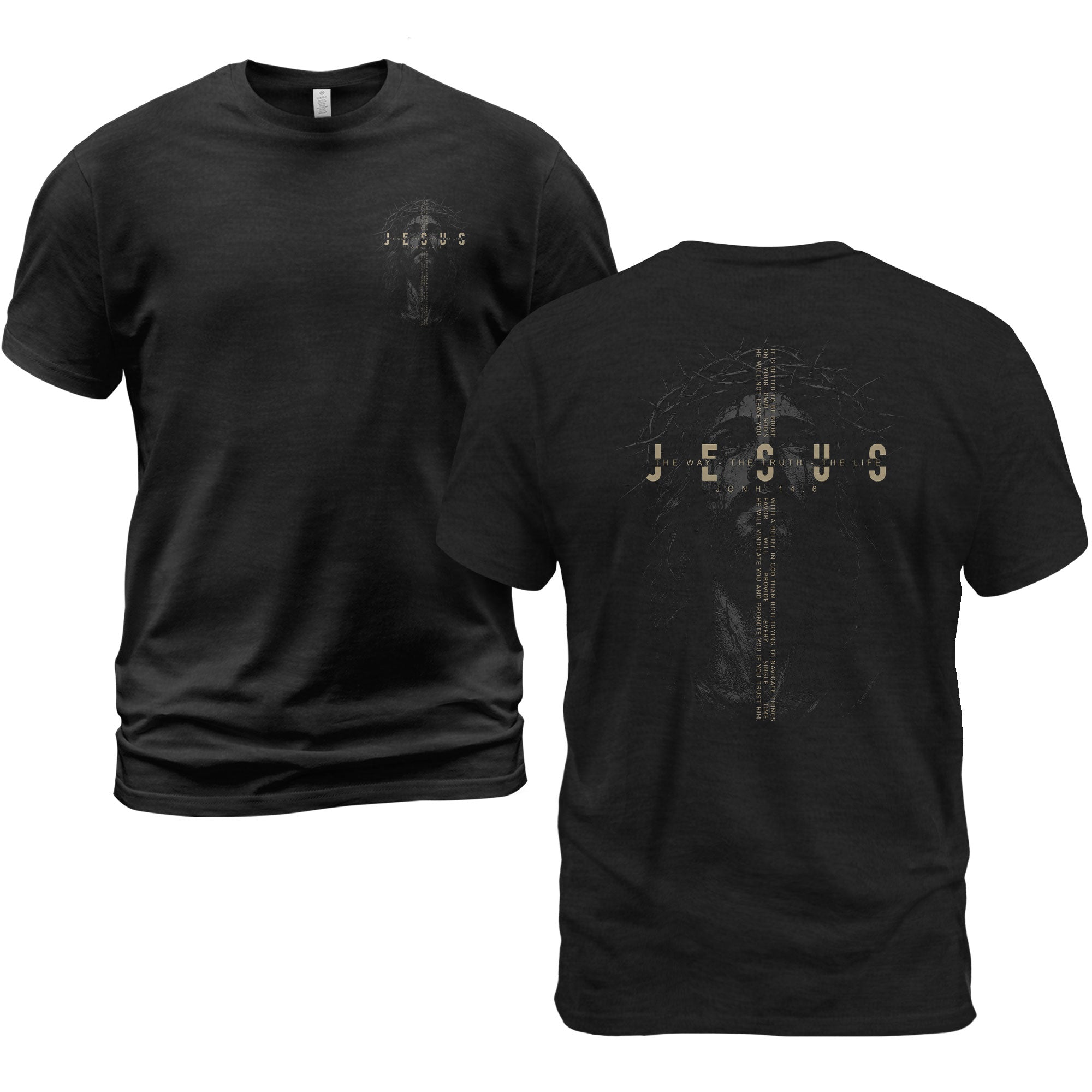 Jesus Crown Of Thorns John 14 6 Scripture Christian T Shirt Apparel Top Unisex Clothing