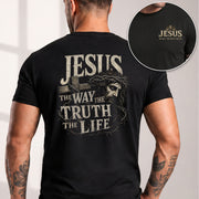 Jesus Side Profile Crown Of Thorns The Way The Truth The Life Christian T Shirt Men
