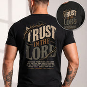 Trust In The Lord T Shirt Christian Proverbs 3 5 6 Cross Crown Of Thorns Religious Tee - Rust Field Wear