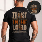 Trust In The Lord T Shirt Christian Cross Proverbs 3 5 6 Bible Verse Religious Apparel Tee - Rust Field Wear