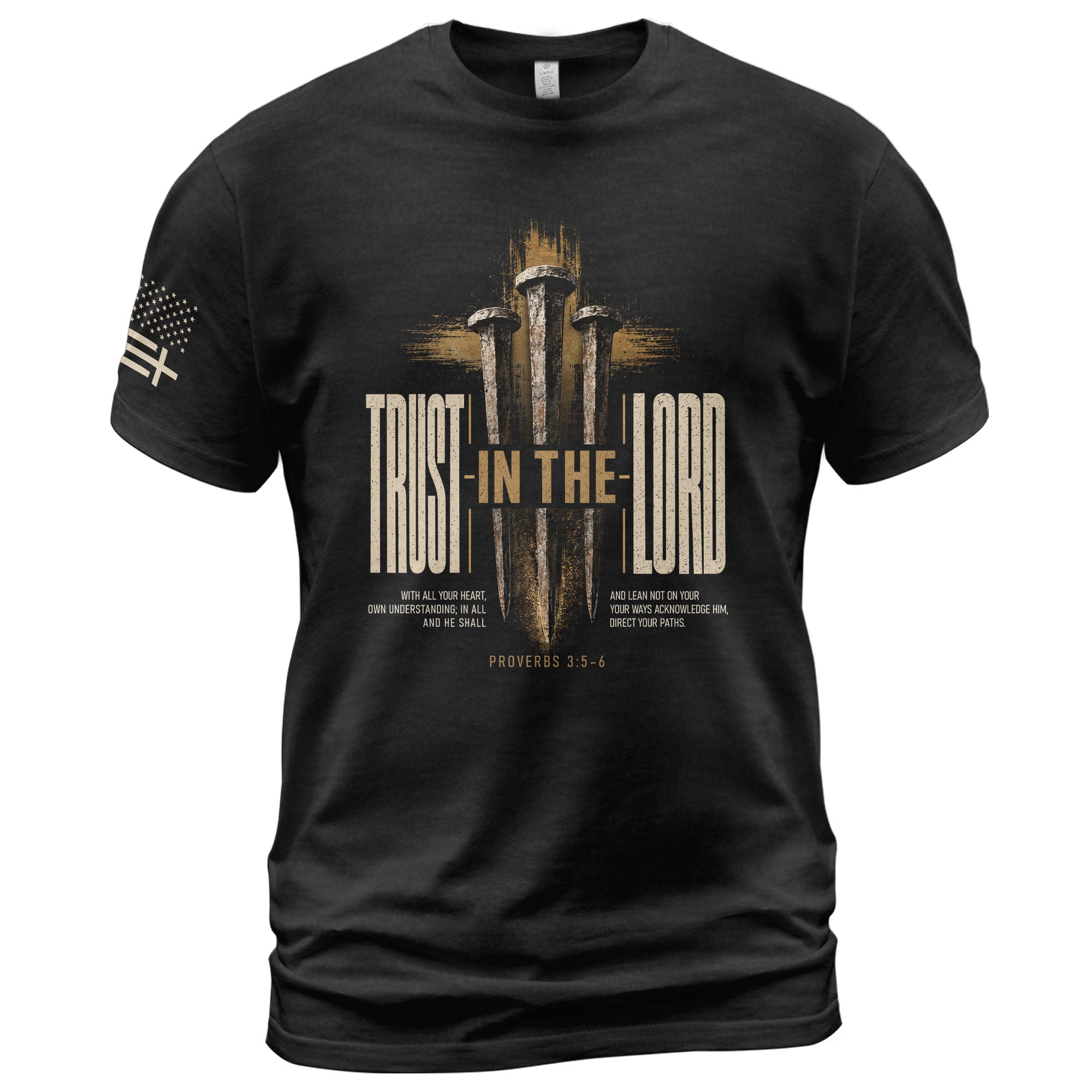 Trust In The Lord T Shirt Christian Proverbs 3 5 6 Bible Verse Faith Cross Tee