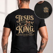 Jesus Is King Shirt Patriotic Christian Men Shirt American Flag Cross Dove John 14 6 Tee