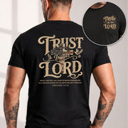 Trust In The Lord Proverbs American Flag Cross Doves Christian Graphic T Shirt Men