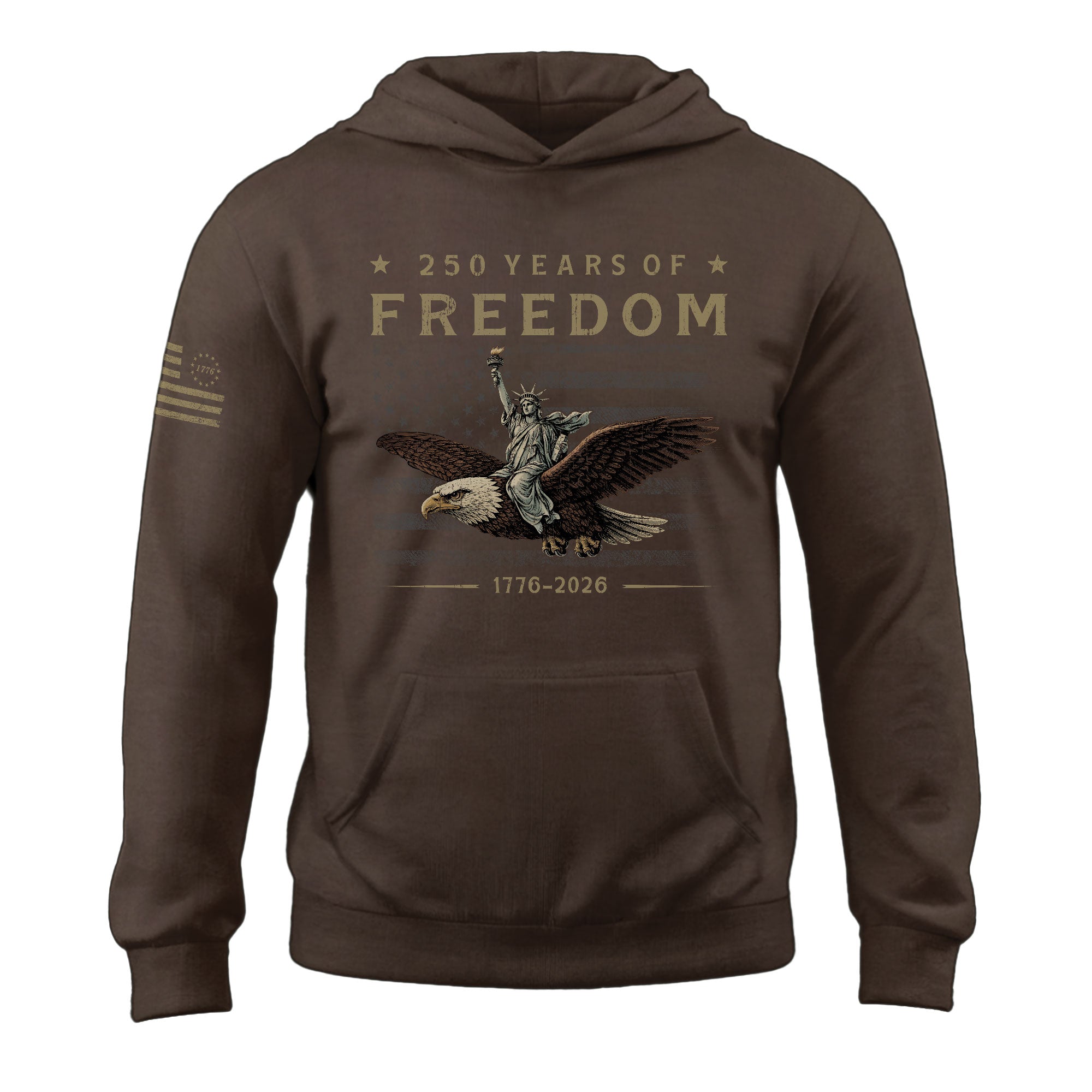USA 250th Anniversary Hoodie 250 Years of Freedom 1776-2026 American Flag Eagle Liberty Patriotic