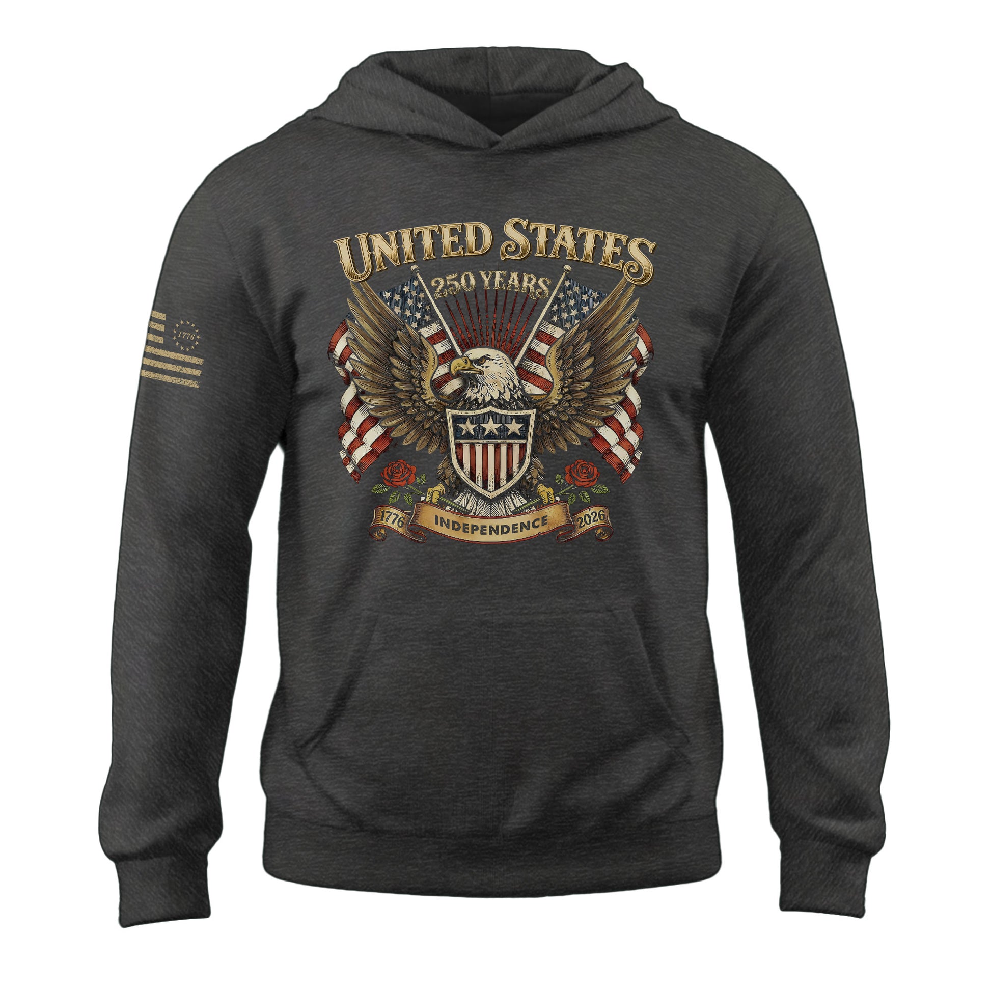 USA 250th Anniversary Hoodie 1776–2026 Historic Voyage Freedom Heritage - Rust Field Wear
