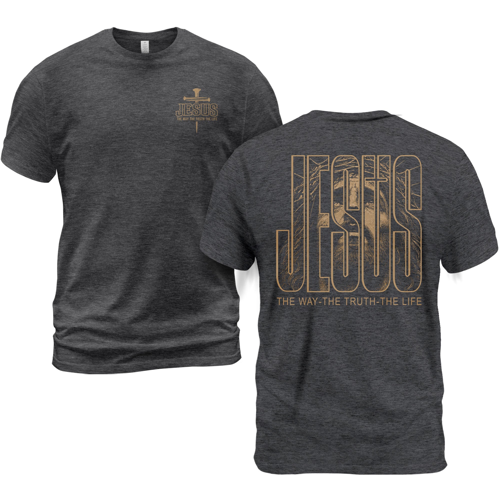 Jesus The Way The Truth The Life T Shirt Christian Portrait Crown Of Thorns Tee Top